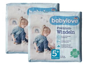 Дитячі одноразові підгузки Babylove Premium 5+ Junior plus 11-18 кг 68 шт