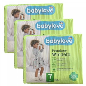 Дитячі одноразові підгузки Babylove Premium 7 xxl 16+ кг 90 шт