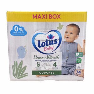 Дитячі підгузки Lotus Baby MAXI BOX 4 (7-12 кг) 74 шт