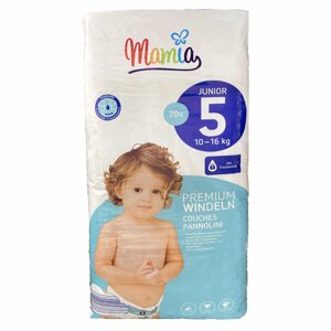 Дитячі підгузки Mamia Premium 5 Junior (10-16 кг. 70 шт