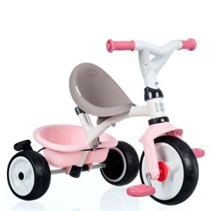 Дитячий велосипед металевий з козирком, багажником і сумкою Smoby OL82817 Рожевий