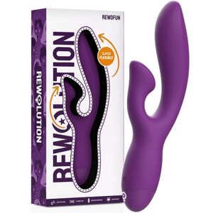 Подвійний фіолетовий вібратор Rewolution Rewofun Flexible Rabbit Vibrator