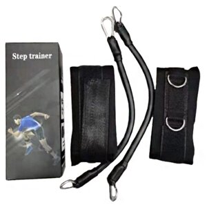 Еспандер для тренування ніг RIAS Step Trainer 2 джгута + 2 манжети Black (3_03120)