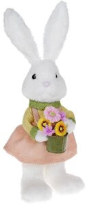 Фігурка інтер'єрна Rabbit with flowers 16x13x46 см Bona DP118210