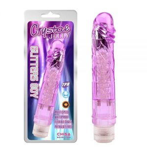 Фіолетовий вібратор Crystal Jelly Glitters Boy Chisa