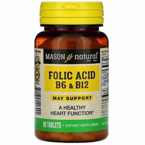 Фолієва кислота Mason Natural Folic Acid B6 & B12 90 Tabs