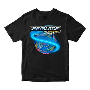 Футболка чорна з принтом гри BeyBlade "Дзиґа Beyblade burst. Бейблейд Юла" Кавун 3-4 роки ФП012180