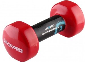 Гантель вініловий LivePro STUDIO DUMBBELL червоний 3кг LP8076-3