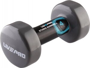 Гантель вініловий livepro studio dumbbell сірий 4кг LP8076-4