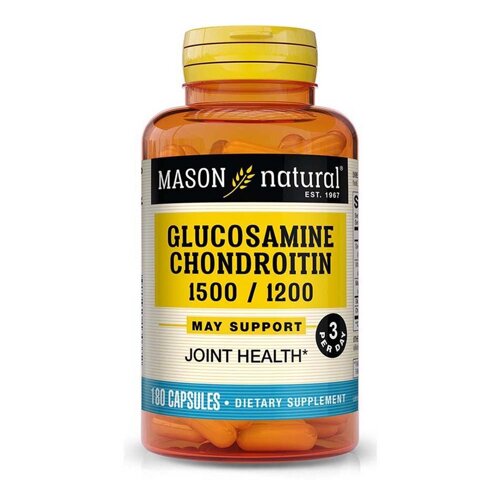 Глюкозамін та Хондроїтин 1500/1200 Glucosamine Chondroitin Mason Natural 180 капсул