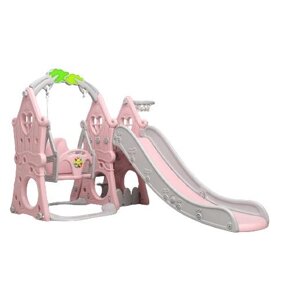 Гірка-Гойдалка з баскетбольним кільцем BabyPlayPen 3 в 1 Унісекс 1348514518 201*145*120 Рожевий