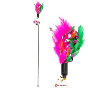 Іграшка для котів дражнилка з пір'ям Feather Stick 59 см Flamingo (5400585011630)