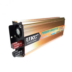 Інвертор електрики автомобільний UKC для перетворення напруги AC/DC 24V 1500W з клемами і активним охолодженням