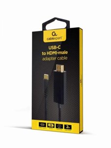 Кабель cablexpert A-CM-HDMIM-02 USB type C - HDMI 2 м чорний