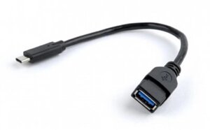 Кабель cablexpert (A-OTG-CMAF3-01), USB3.0 type-C - USB type-A, 0.2 м, чорний