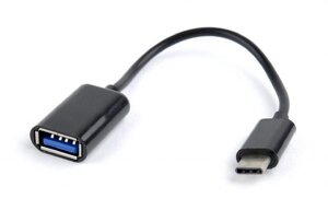 Кабель cablexpert (AB-OTG-CMAF2-01), USB2.0-USB type-C, 0.2 м, чорний