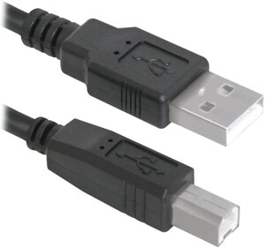 Кабель defender USB04-17 USB2.0 AM-BM 5 м чорний (83765) (6358271)