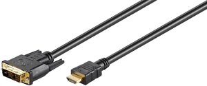 Кабель монітора-адаптер Goobay HDMI-DVI M/M 2.0m 18+1 D=5.5mm Gold чорний (75.05.1580)