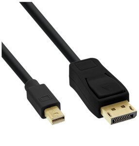 Кабель монітора-сигнальний InLine DisplayPort-mini M/M 0.5m v1.2 4K@60Hz D=5.5mm Gold Cu чорний (77. S1.7136)