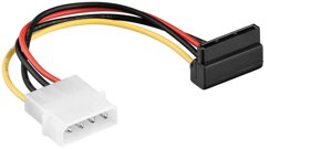 Кабель живлення внутрішній Lucom MoleX-SATA 15p M/F 0.15m SATA 90°вниз Latch (62.09.8140)