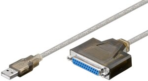 Кабель принтера-адаптер Goobay USB2.0 A-LPT DB25 M/F 1.5m Bidirectional (EPP+ECP) сірий (75.09.5433)