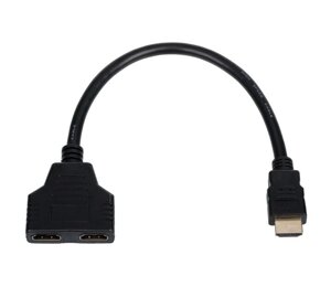 Кабель-розгалужувач Atcom (10901) HDMI-2HDMI 0.1 м, чорний