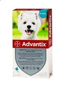 Краплі Bayer Адвантікс Advantix від бліх і кліщів для собак вагою 4-10 кг 4 піпетки х 1 мл 85910396