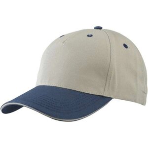 Кепка Myrtle Beach 5 Panel Sandwich Cap U Бежево-синій (MB6526)