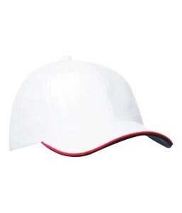 Кепка Myrtle Beach 6 Panel Double Sandwich Cap U Біло-червоний (MB6197)