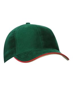 Кепка Myrtle Beach 6 Panel Double Sandwich Cap U Зелено червоний (MB6197)