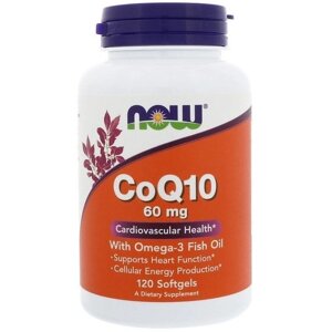 Коензім NOW Foods CoQ10 60 mg with Omega 3 Fish Oils 120 Softgels