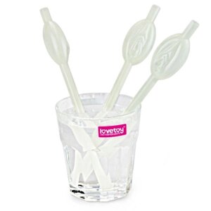 Коктейльні трубочки в формі статевих губ Lovetoy Glow in the Dark Pussy Straws 9шт