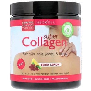 Колаген Neocell Super Collagen 6.7 oz 190 g /25 servings/ Berry Lemon M12990