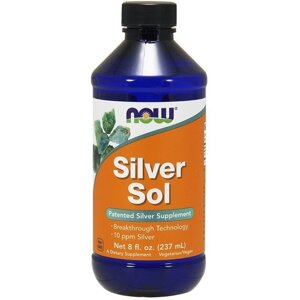 Колоїдне срібло NOW foods silver SOL 10 PPM liquid 8 FL OZ 237 ml