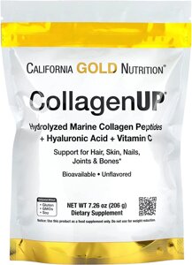 Комплекс для шкіри, волосся, нігтів California Gold Nutrition CollagenUP, Marine Hydrolyzed Collagen + Hyaluronic Acid +