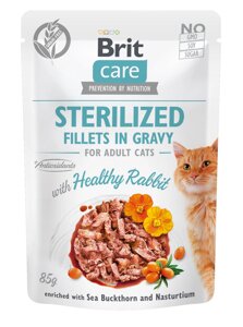 Консервований корм Brit Care Cat Sterilized Fillets In Gravy with Healthy Rabbit 85 г (100526/0488)