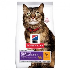 Корм Hill's Science Plan Feline Adult Sensitive Stomach & Skin сухий для кішок з чутливим травленням-7 кг