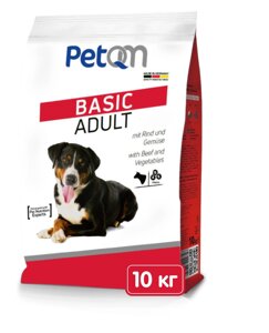 Корм PetQM Basic Adult 10 кг - з яловичиною та овочами для собак