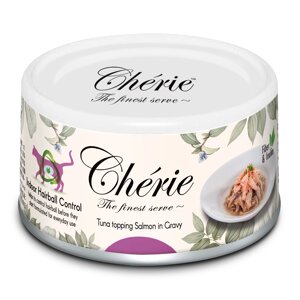 Корм вологий для кішок Cherie Hairball Control Tuna & Salmon з тунцем та лососем контроль грудок вовни 80 г