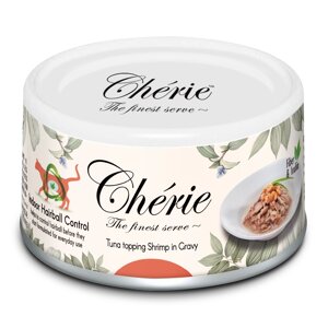 Корм вологий для кішок Cherie Hairball Control Tuna & Shrimp з тунцем та креветками контроль грудок вовни 80 г