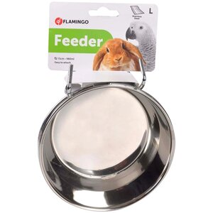 Годівниця для кроликів великих папуг Flamingo Feeder With Hook 15 см срібляста срібляста (5415245007502)