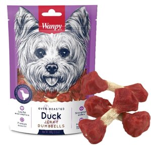 Ласощі для собак Wanpy Duck Jerky Dumbbells 100 г (6927749820383)