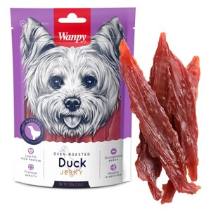 Ласощі для собак Wanpy duck jerky філе качки в'ялені 100 г (6927749820048)