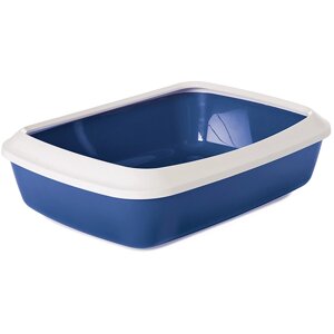 Лоток туалет з бортиком для котів Savic Iriz Nordic Litter Tray 50х37х13 см Синій (5411388926441)