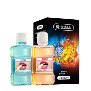 Лубрикант для орального сексу COOL&HOT з ароматом м'яти та апельсина 2*80 ml