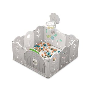 Манеж BabyPlayPen "Магічної ліс" баскетбольне кільце 123*123*62 Сірий