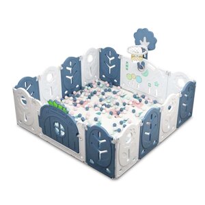 Манеж BabyPlayPen "Магічної ліс" вбудоване баскетбольне кільце 165*165*62 Синій