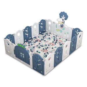 Манеж BabyPlayPen "Магічної ліс" вбудоване баскетбольне кільце 165*205*62 Синій