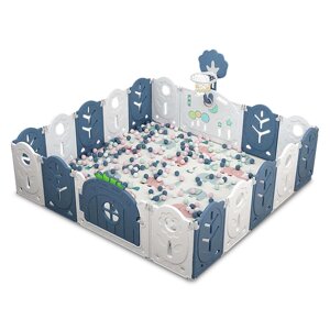 Манеж BabyPlayPen "Магічної ліс" вбудоване баскетбольне кільце 205*205*62 Синій