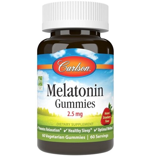 Мелатонін для сну Carlson Labs Melatonin Gummies 2,5 mg 60 Gummies Strawberry